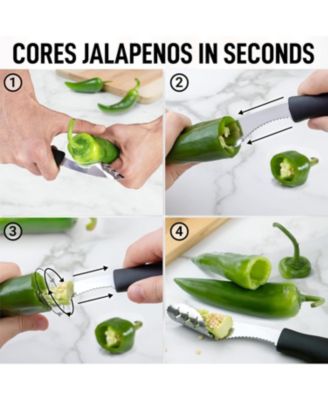 Jalapeno Corer Tool - Stainless Steel Pepper Corer Seed Remover Tool