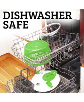 Manual Salad Spinner With Secure Lid Lock & Rotary Handle