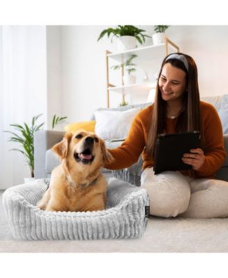 Jacquard Cuddler, Ultra-Soft & Elegant Pet Bed for Dogs & Cats, Charcoal