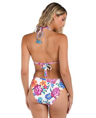 Женский топ-бикини на бретелях La Blanca Paradiso с глубоким V-образным вырезом и хипстерские плавки 