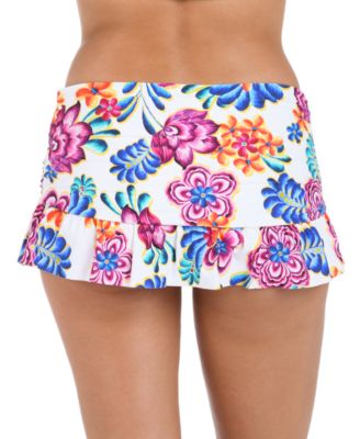 Женская плавательная юбка La Blanca Paradiso с оборками и цветочным принтом