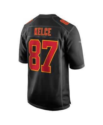Men's Travis Kelce Black Kansas City Chiefs Super Bowl LIX Patch Fashion Game Jersey