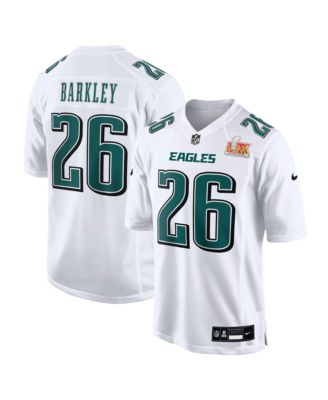 Nike - Men's Saquon Barkley White Philadelphia Eagles Super Bowl LIX Patch Fashion Game Jersey