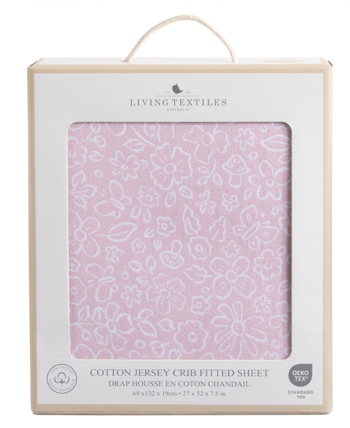 Shop Living Textiles Baby Girls Flower Print Crib Sheet In Pink
