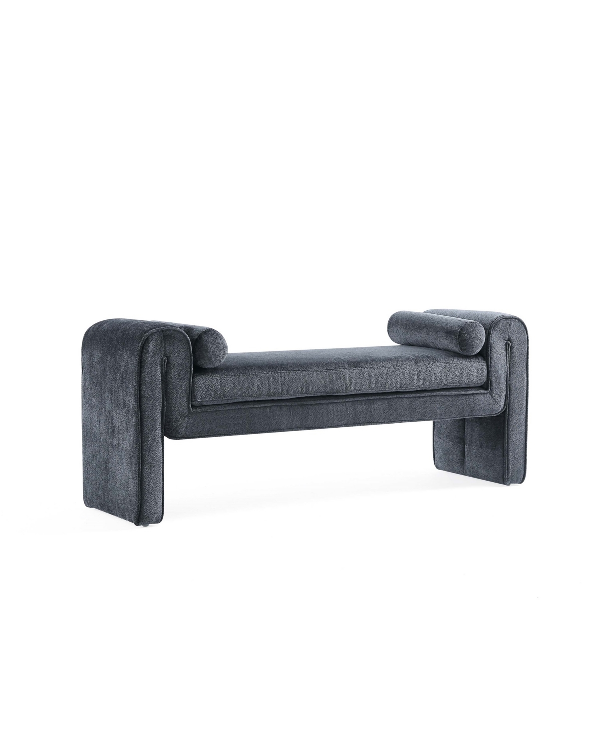Manhattan Comfort 59" Concord Modern Chenille Bench In Black