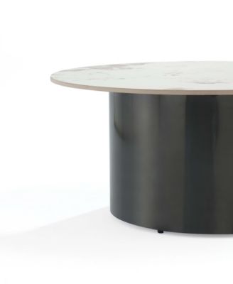 Alondra 31.49" Modern Round Sintered Stone Top Coffee Table