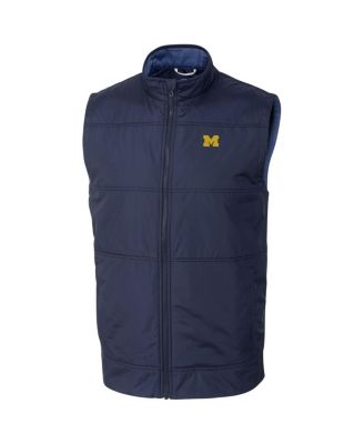 Мужской темно-синий жилет-невидимка Michigan Wolverines на молнии от Cutter & Buck