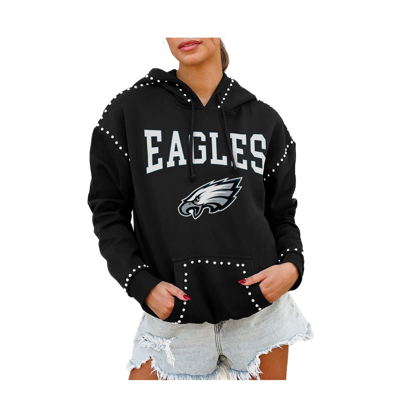 Женское худи Gameday Couture Black Philadelphia Eagles Catch the Vibe Studded Pullover — фото 1