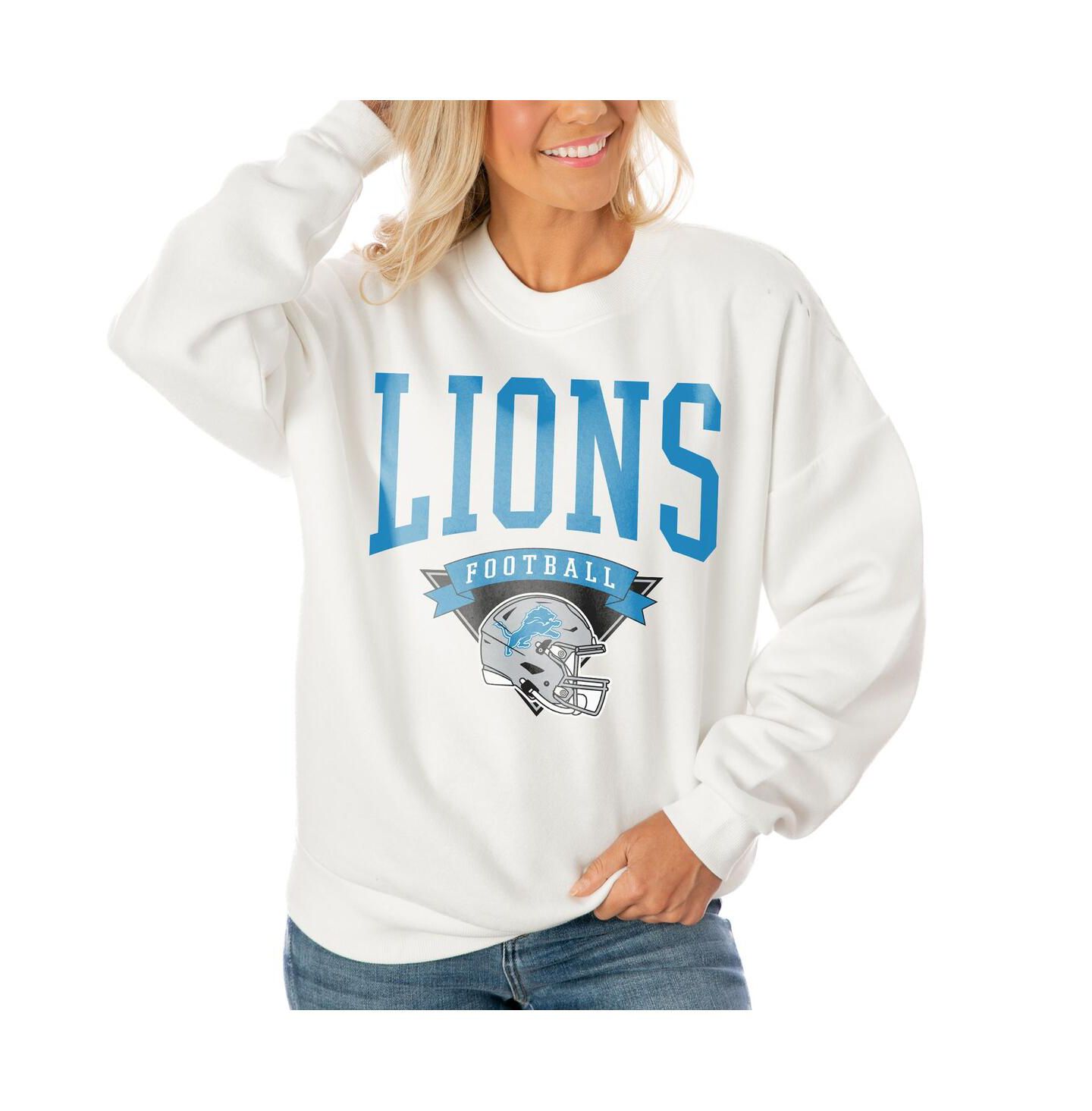 Женская толстовка Gameday Couture White Detroit Lions Oversized Line Pullover — фото 1