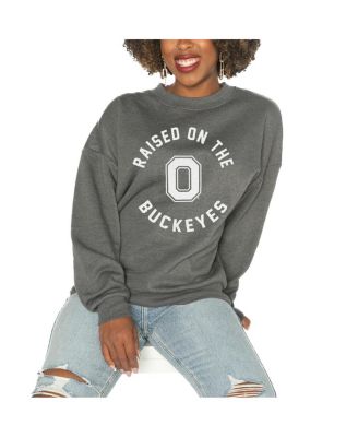 Уголь государственный форумчане Couture женские Огайо buckeyes падение плечо падение флис пуловер толстовка
