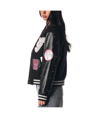 The Wild Collective Women's Black Memphis Grizzlies 2024/25 City Edition Full-Snap Varsity Jacket