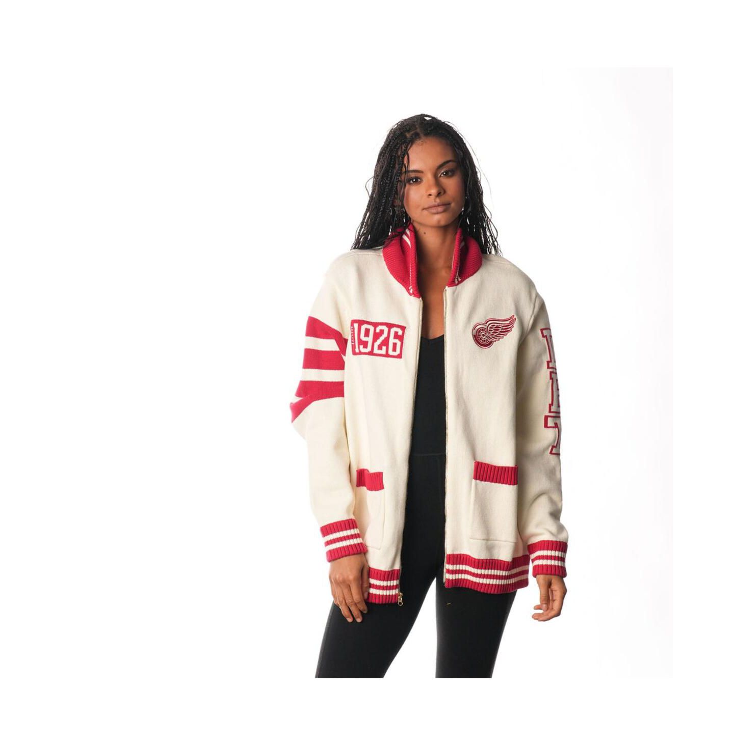 Мужской свитер The Wild Collective and Cream Detroit Red Wings Jacquard Full-Zip — фото 2