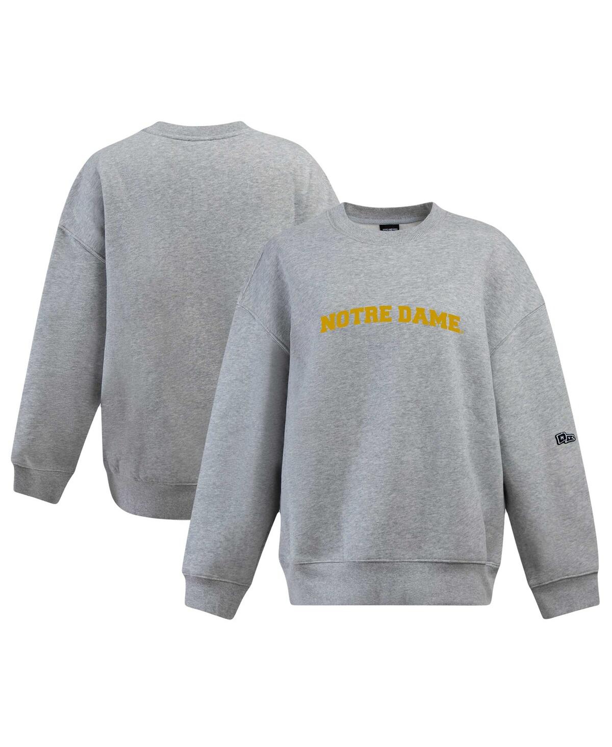 Women's Heather Gray Notre Dame Fighting Irish Offside Pullover Sweatshirt - Heather Gray