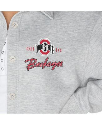 Женская верхняя рубашка с длинными рукавами на пуговицах от Gameday Couture Ash Ohio State Buckeyes Foundation