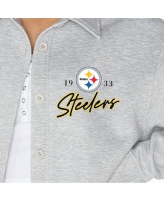 Женская верхняя рубашка Ash Pittsburgh Steelers на пуговицах с длинным рукавом от Gameday Couture для женщин