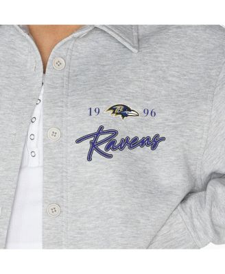 Женская верхняя рубашка Ash Baltimore Ravens на пуговицах с длинным рукавом Gameday Couture от Ash Baltimore Ravens