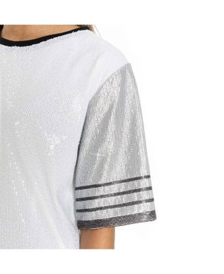 Женское бело-серое платье из джерси Detroit Lions Bling It, расшитое блестками, от Gameday Couture