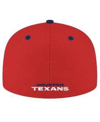 Мужская красная / темно-синяя шляпа New Era Houston Texans Flipside Flipside Two-Tone длиной 59 футов, приталенная шляпа New Era