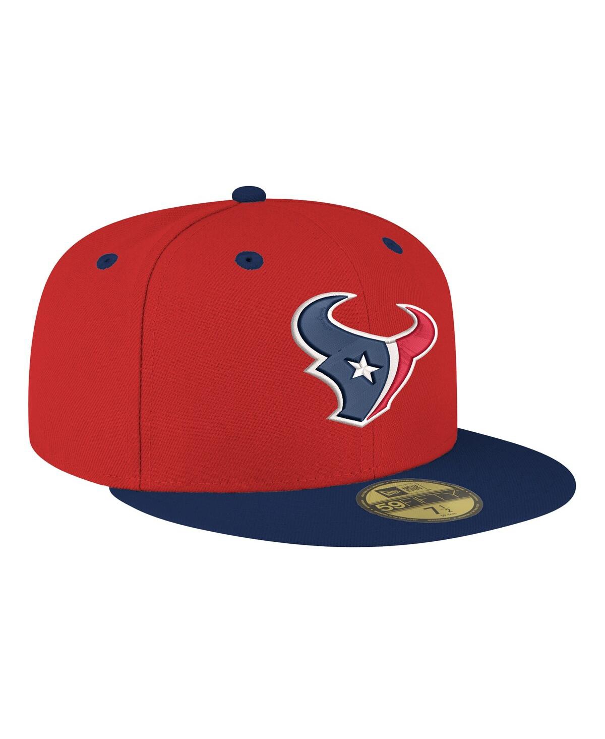 Shop New Era Men's Red/navy Houston Texans Flipside Two-tone 59fifty Fitted Hat In Red,navy