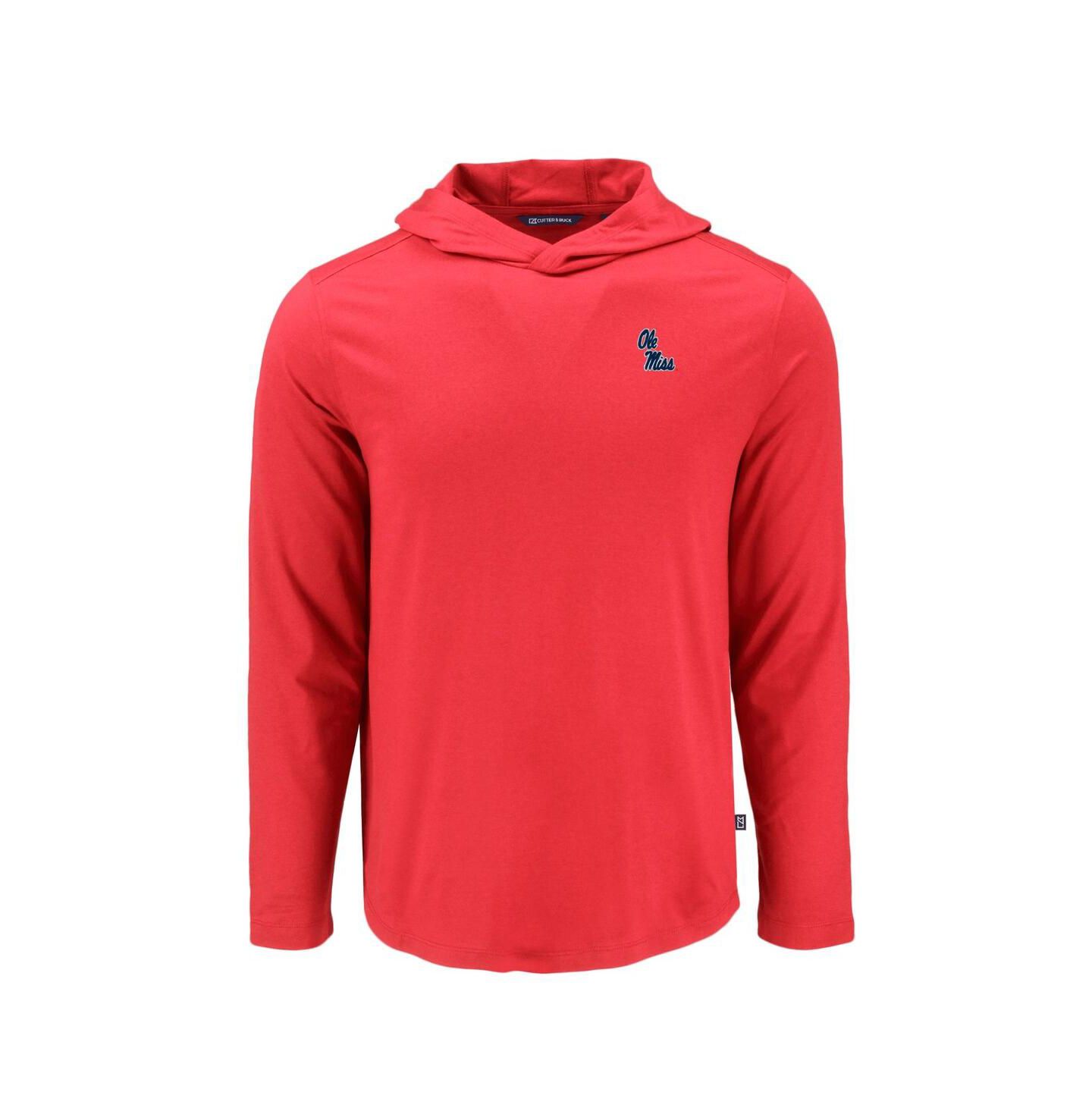 Мужское худи Cutter & Buck Red Ole Miss Rebels Coastline Epic Comfort Eco Long Sleeve T-Shirt — фото 3