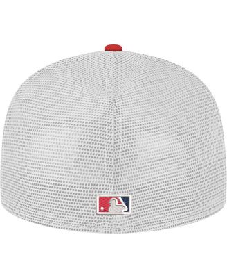 Мужская приталенная шляпа дальнобойщика New Era красного цвета команды Los Angeles Angels Team 59FIFTY