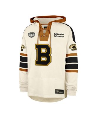Мужской кремовый пуловер Boston Bruins Blue Line Heritage с капюшоном и шнуровкой от бренда '47