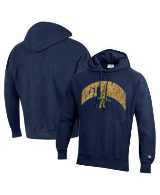Champion - Men's Navy West Virginia Mountaineers Vault Late Night Reverse Weave Pullover Hoodie