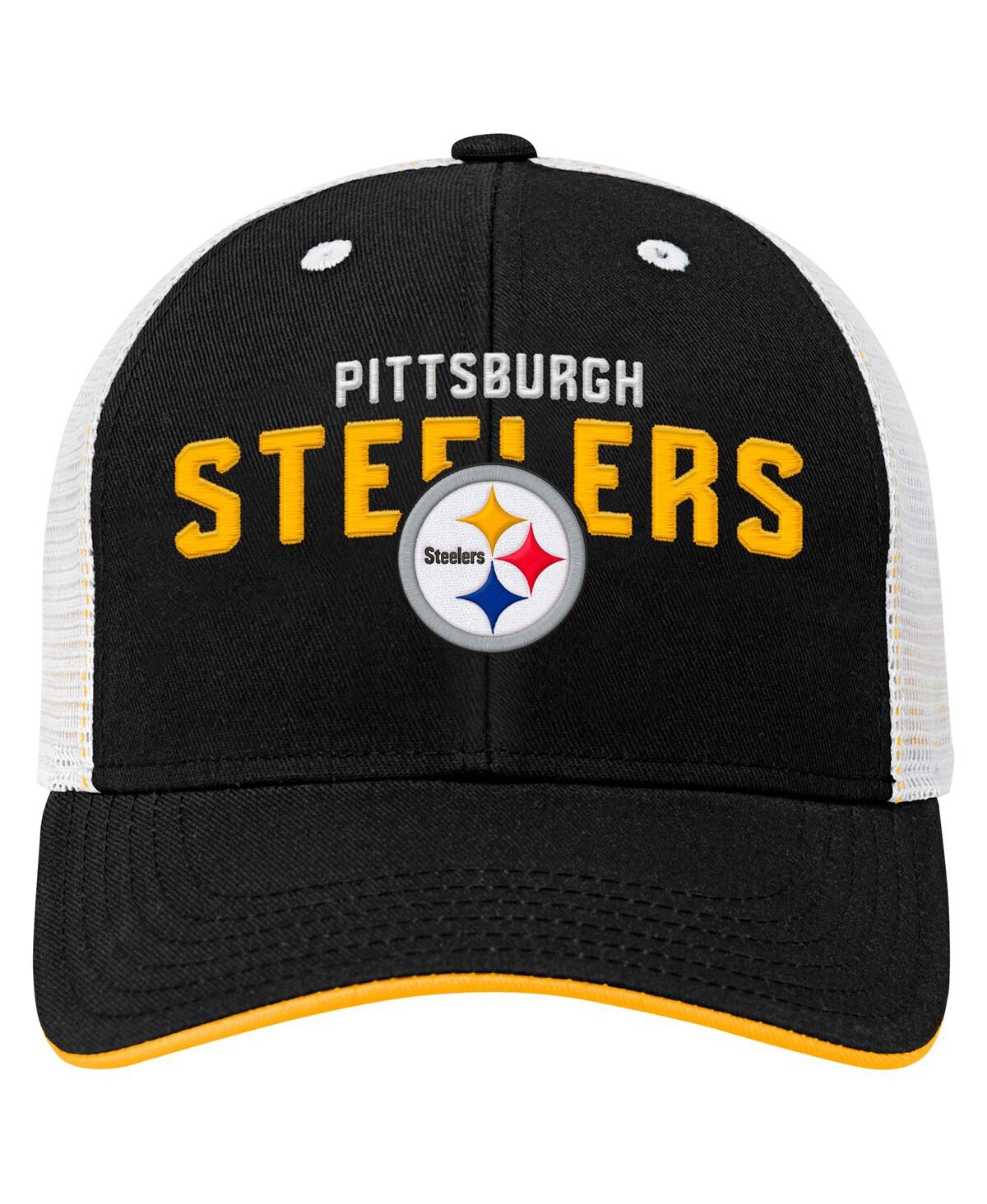 Outerstuff Preschool Black Pittsburgh Steelers Core Lockup Trucker Adjustable Hat In Black