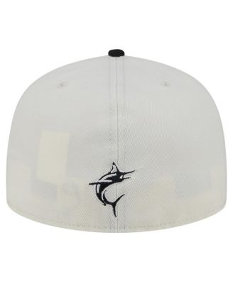 Мужская приталенная шляпа New Era кремового/черного цвета Miami Marlins Lonestar 59 размера 