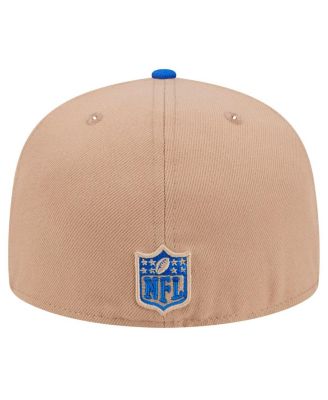 Мужская кепка с логотипом New Era Men's Tan/Royal Los Angeles Rams Main 59FIFTY, облегающая фигуру