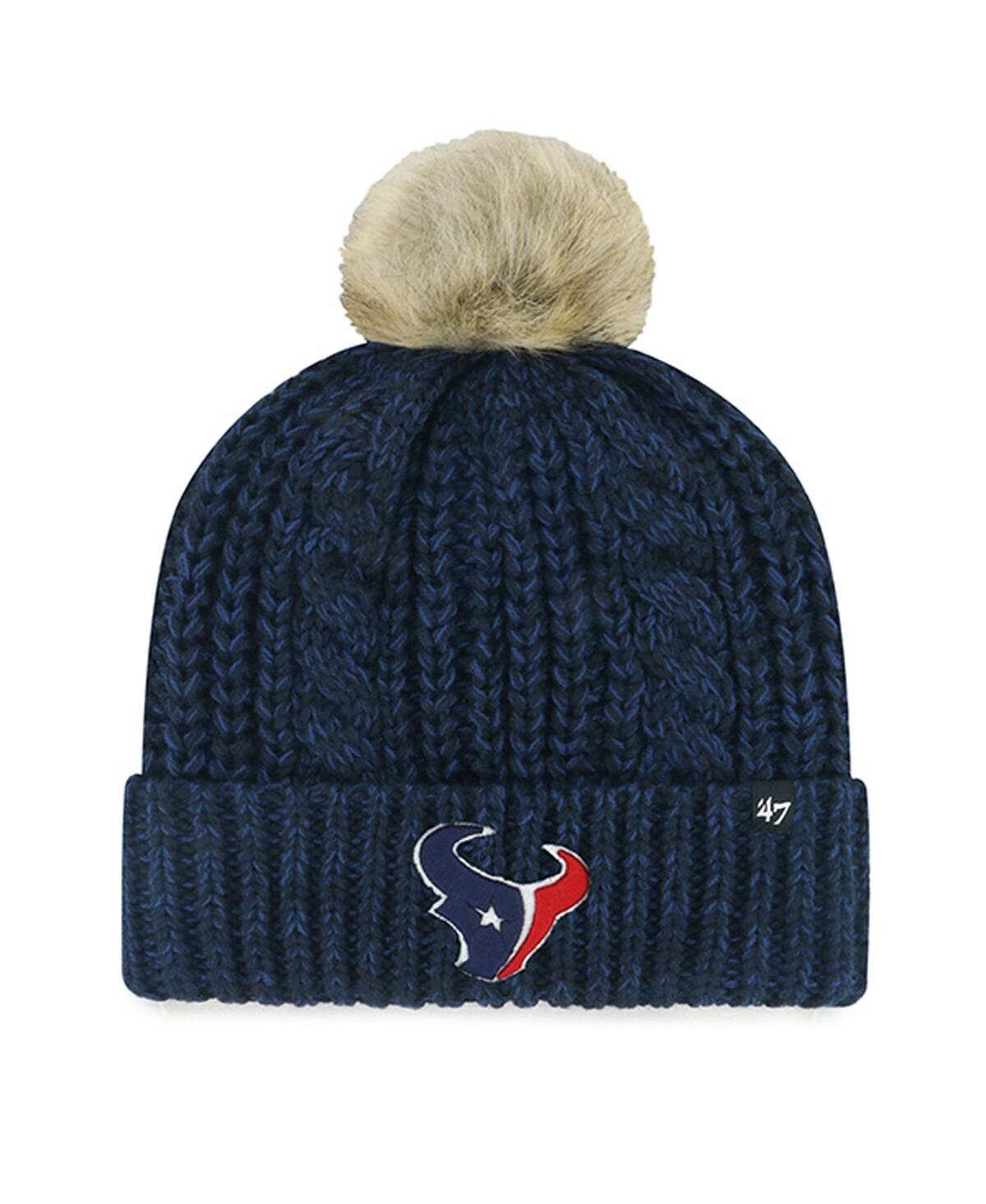 47 Brand Women's Navy Houston Texans Meeko Cuffed Knit Hat With Pom In Navy
