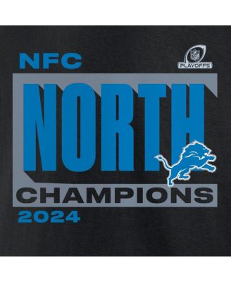 Мужская черная футболка Fanatics Detroit Lions 2024 NFC North Division Champions Big Tall Conquer от Fanatics