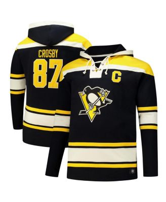 '47 Brand - Men's Sidney Crosby Black Pittsburgh Penguins Big Tall Lace-up Pullover Hoodie