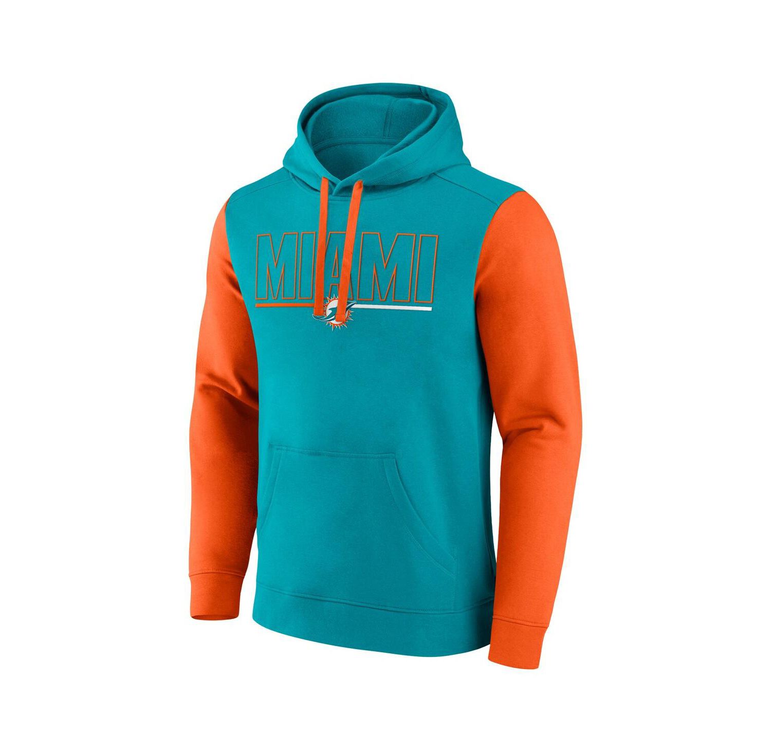 Men's Aqua Miami Dolphins Big & Tall Outline Pullover Hoodie