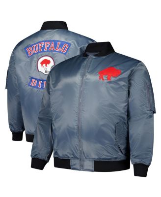 Mitchell & Ness - Men's Mitchell Ness Charcoal Buffalo Bills Big Tall Bomber Full-Zip Jacket