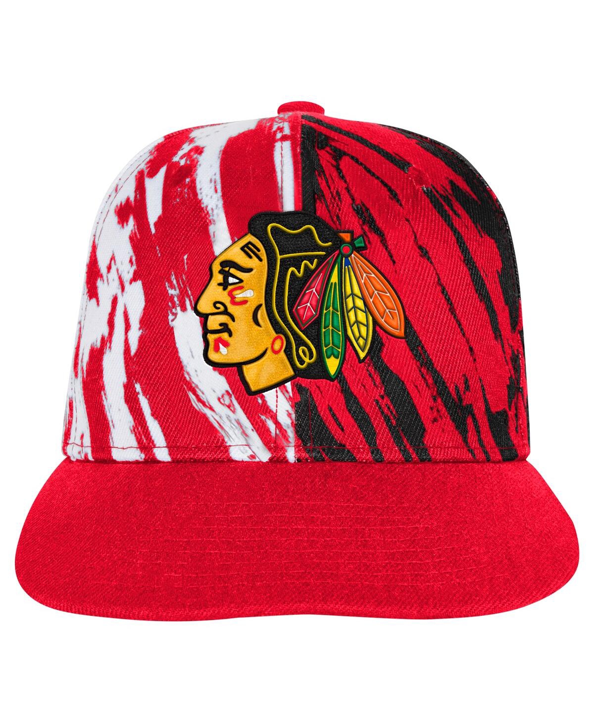 Outerstuff Big Boys And Girls Red Chicago Blackhawks Propel Flat Brim Snapback Hat In Red
