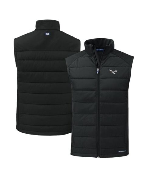 Мужской жилет Cutter & Buck Black Philadelphia Eagles Throwback Evoke Hybrid Eco Softshell Full-Zip Vest