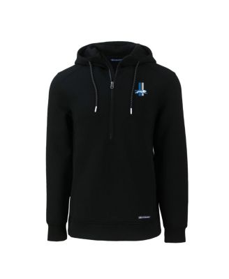 Men's Black Detroit Lions Throwback Roam Eco Half-Zip Pullover Hoodie