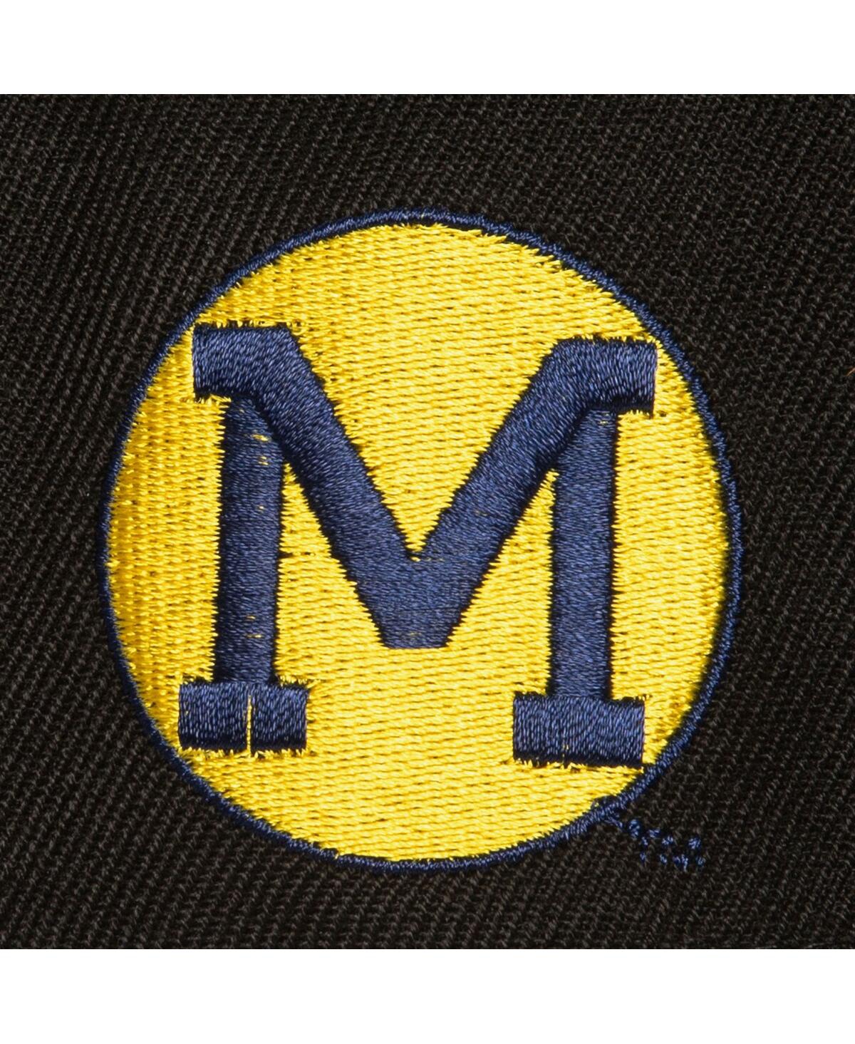 Mitchell & Ness Men's Black Michigan Wolverines Triple Play Snapback Hat In Black