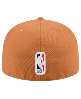 Мужская коричневая кепка New Era New York Knicks Color Pack 59, приталенная по фигуре.