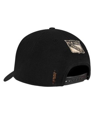 Мужская черная кепка Pro Standard с металлическим логотипом New York Rangers, регулируемая спереди
