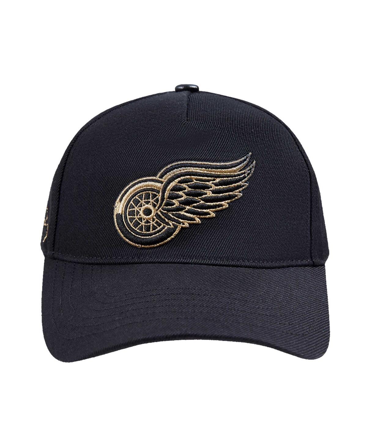 Shop Pro Standard Men's Black Detroit Red Wings Metallic Logo Pinch Front Adjustable Hat