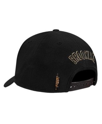 Мужская черная шляпа Pro Standard с металлическим логотипом Brooklyn Nets и регулируемой застежкой спереди