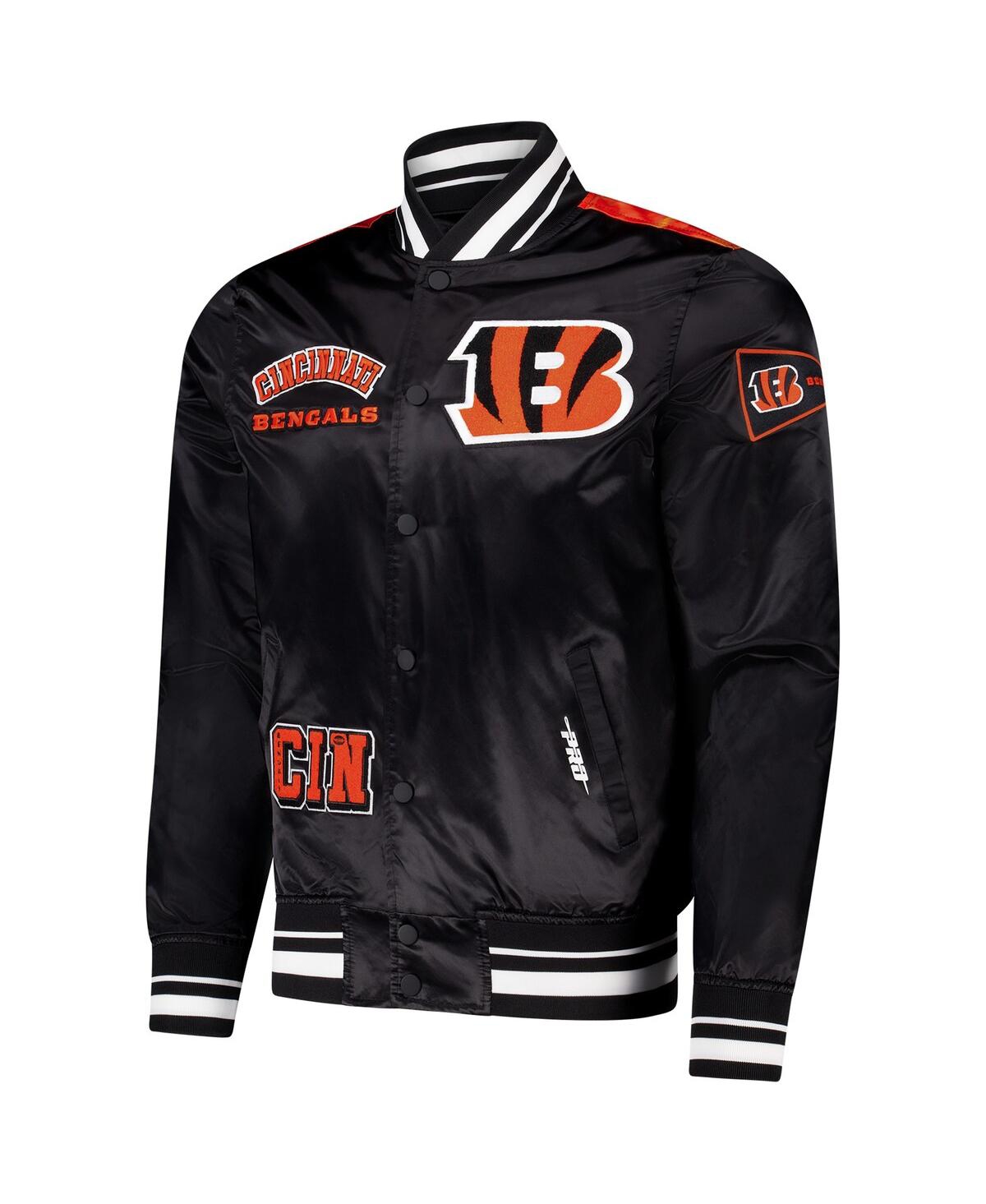Pro Standard Men's Black Cincinnati Bengals Sublimated Satin Full-snap Jacket In Black