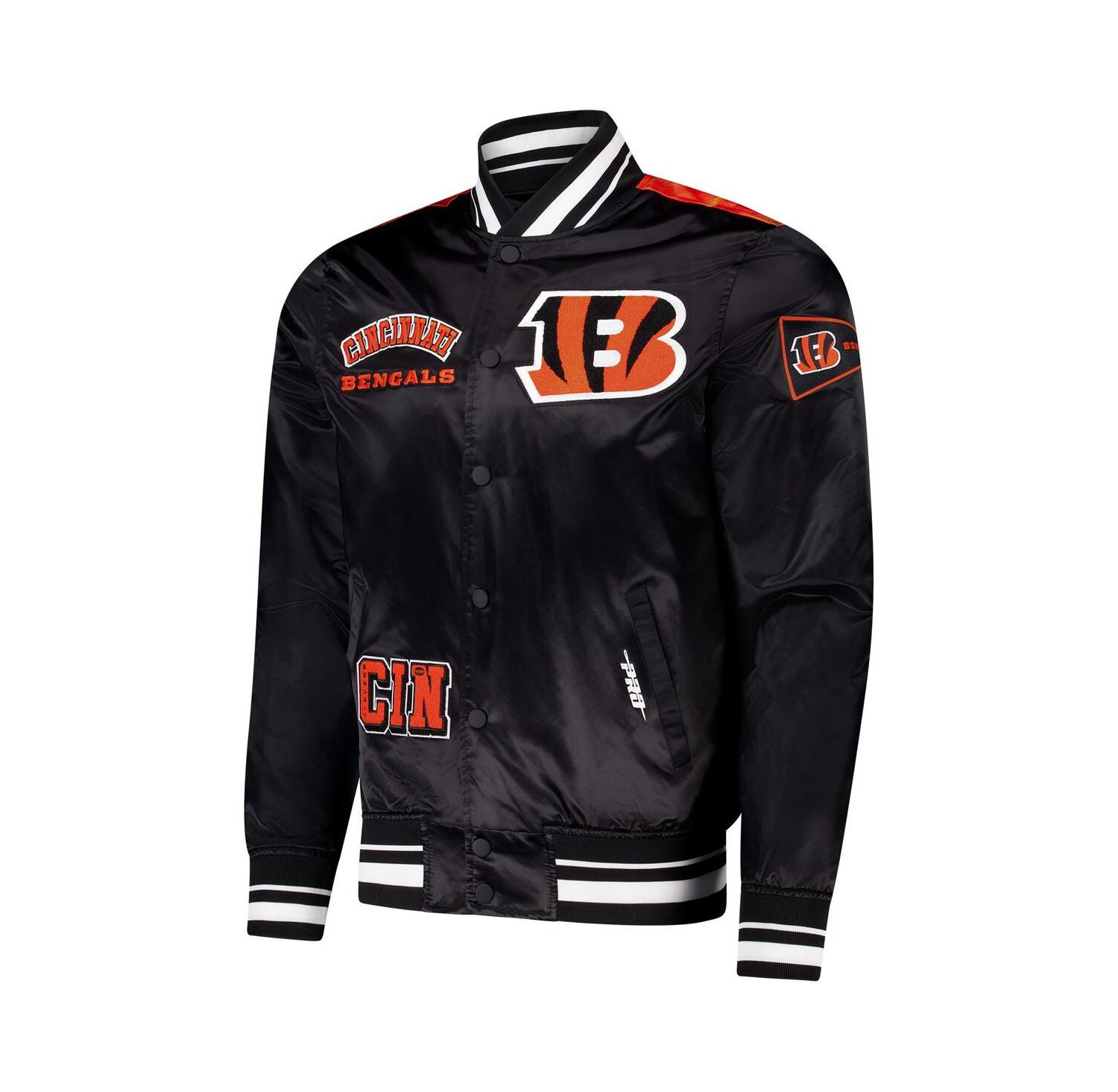 Men's Black Cincinnati Bengals Sublimated Satin Full-Snap Jacket