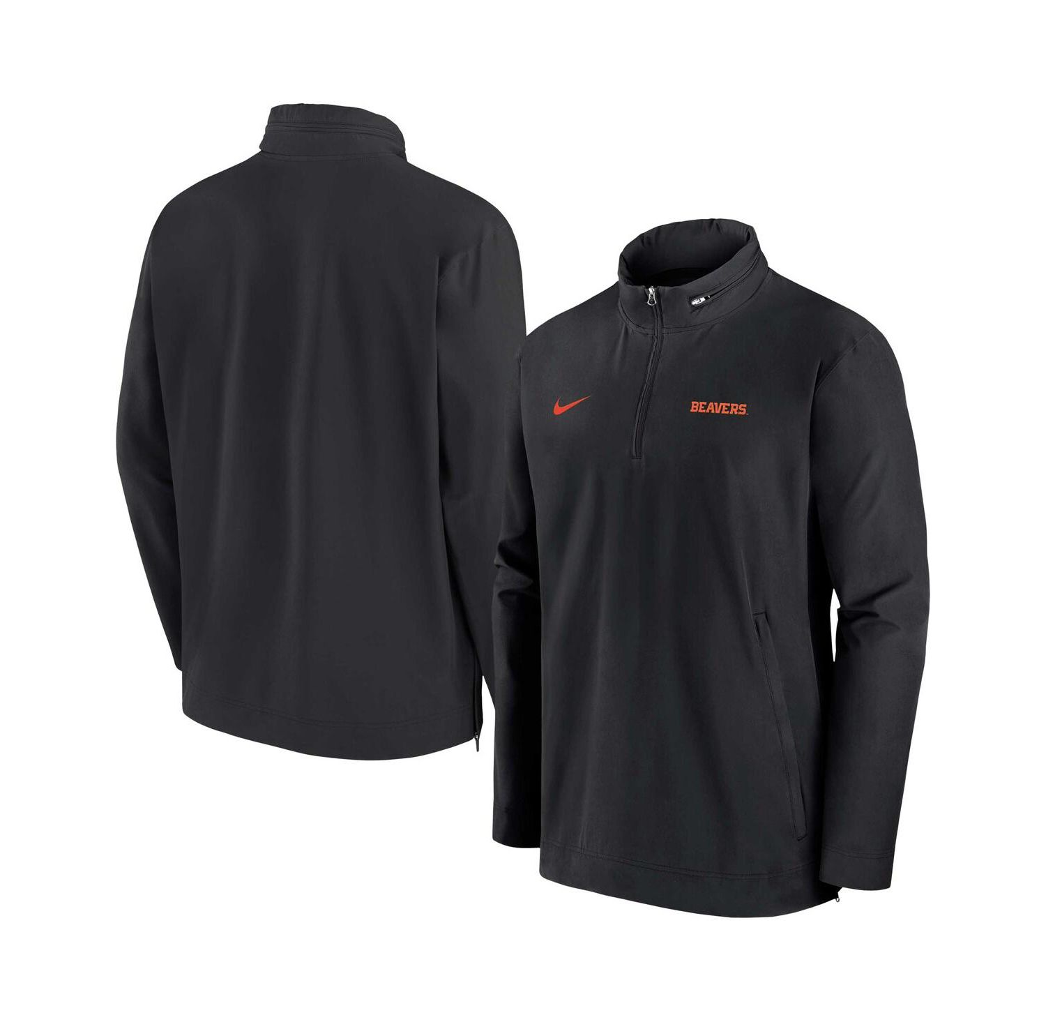 Men's Black Oregon State Beavers 2024 Sideline Coach Quarter-Zip Hoodie Jacket