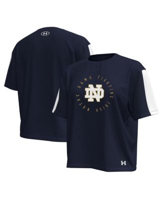 Under Armour - Women's Navy Notre Dame Fighting Irish Challenger Waist Length Boxy Oversized T-shirt