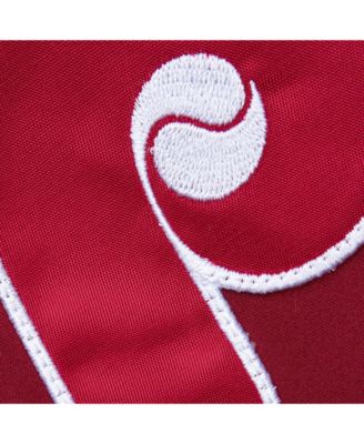Мужская атласная куртка-бомбер Mitchell & Ness бордового цвета Philadelphia Phillies с винтажным логотипом на молнии