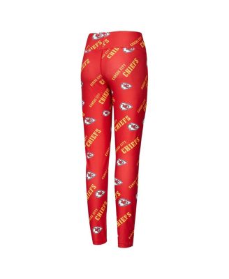 Красный концепций Спорт женские Канзас-Сити вождей прорыв повторяющийся принт трикотаж Леггинсы сна 
