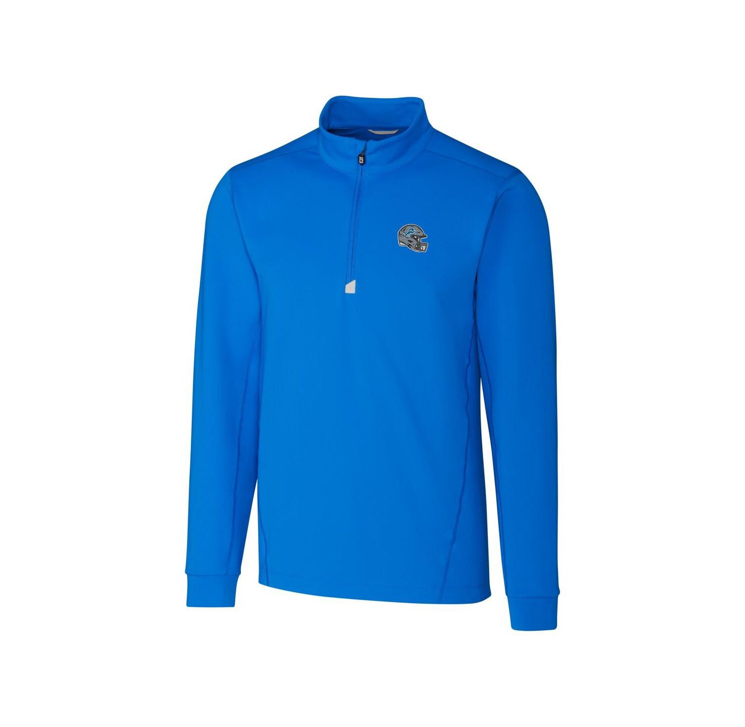 Men's Blue Detroit Lions Helmet Traverse Stretch Quarter-Zip Pullover Top